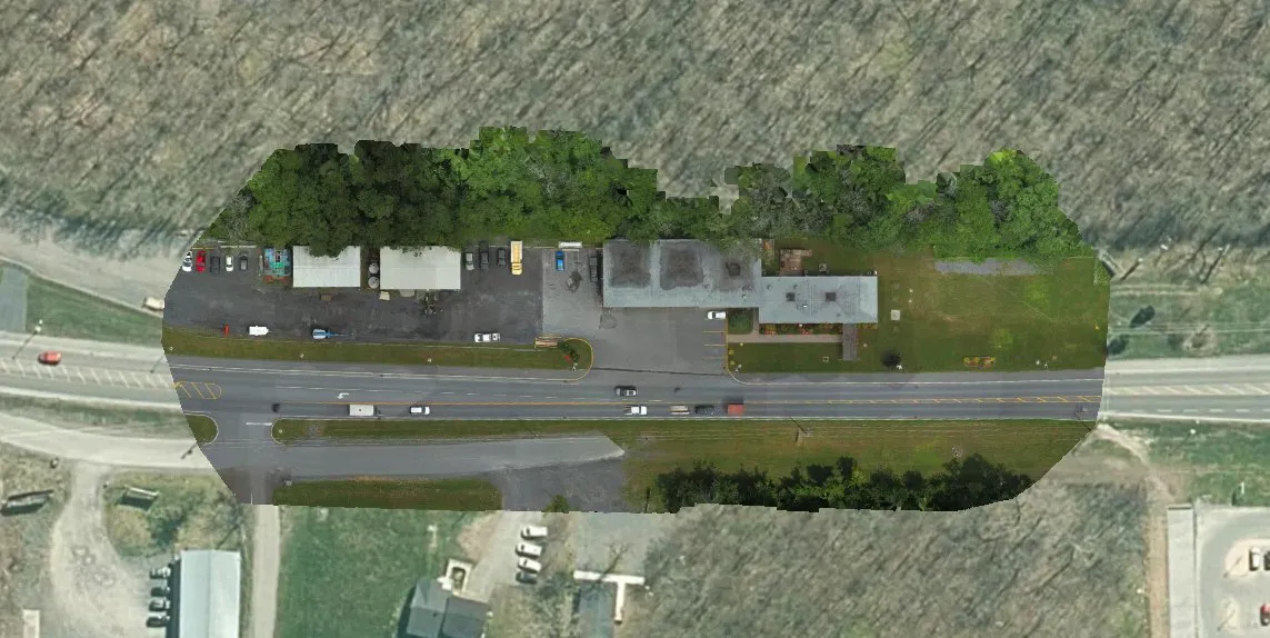 High-resolution georeferenced pavement imagery processed from overlapping source images